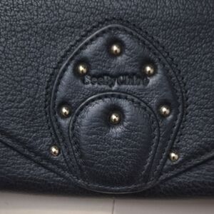 See By Chloe Black Leather Wallet with Gold Accents